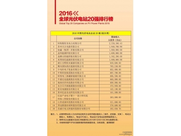 2016中国光伏电站企业20强排行榜