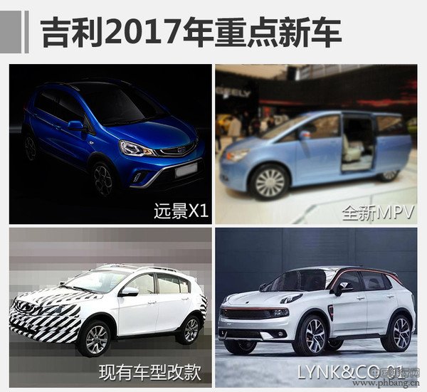 2017年4月年汽车销量排行榜吉利远景SUV销量9634辆