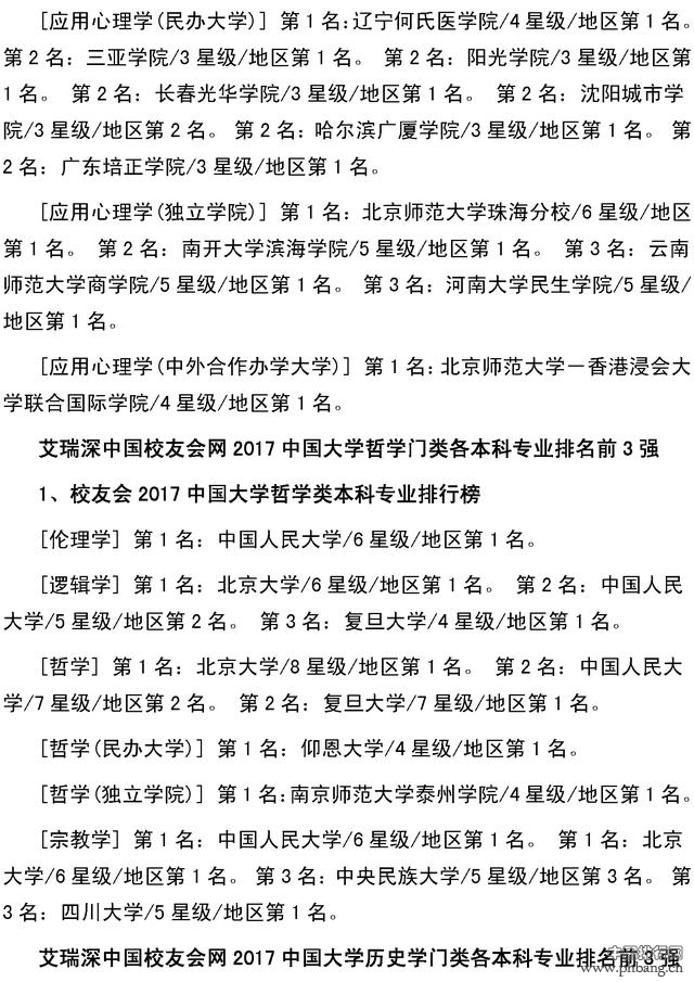 校友会2017年全国大学最全本科专业排行，北大最牛